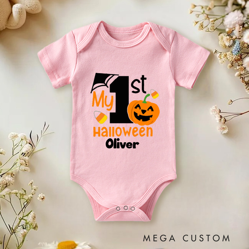 Personalized 1st Halloween Funny Baby Onesie  First Halloween Pumpkin Baby Onesie Halloween Gift