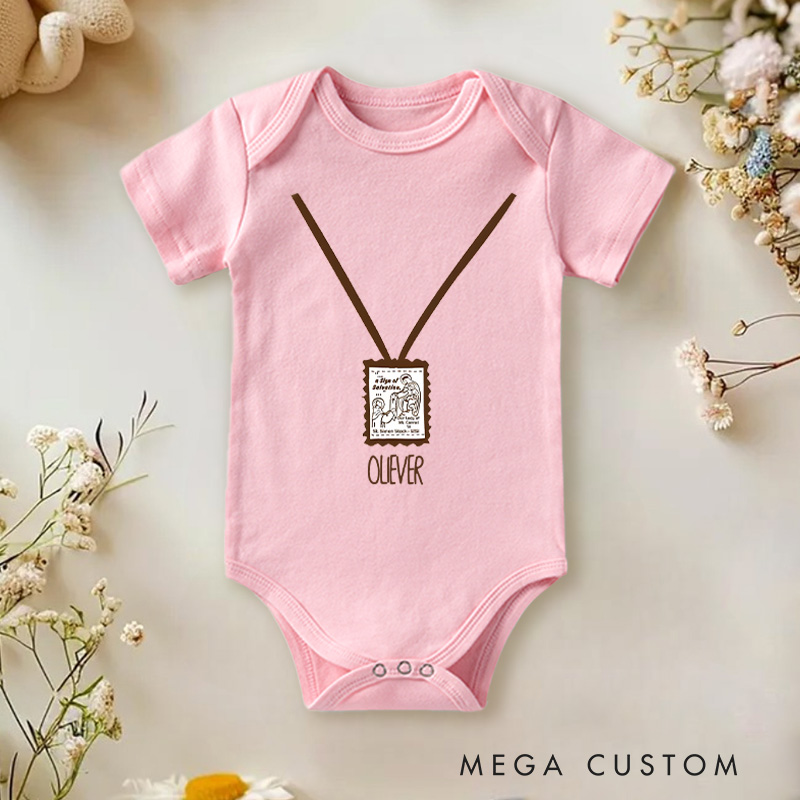 Personalized Scapular Baby Onesie Baptism Catholic Baby Gift