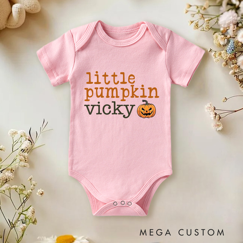 Personalized Little Cute Pumpkin Baby Onesie Fall Baby Gift Pumpkin Spice Gift