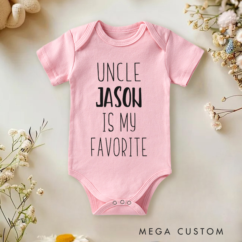 Personalized Uncle Is My Favorite Celebrating the Special Bond with Your Uncle Baby Onesie