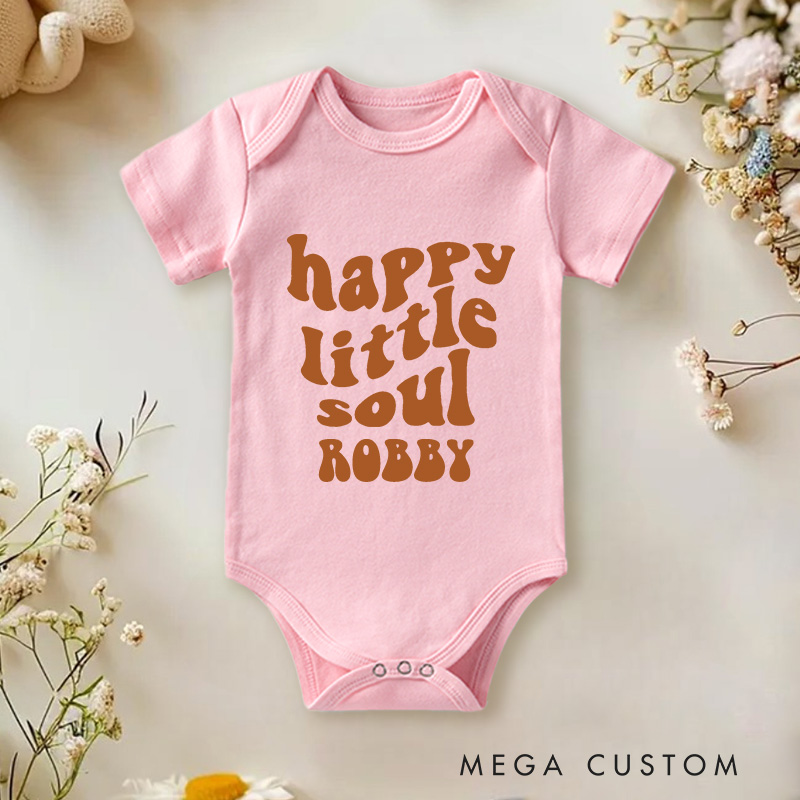 Personalized Happy Little Soul Baby Onesie Boho Baby Onesie Baby Shower Gift