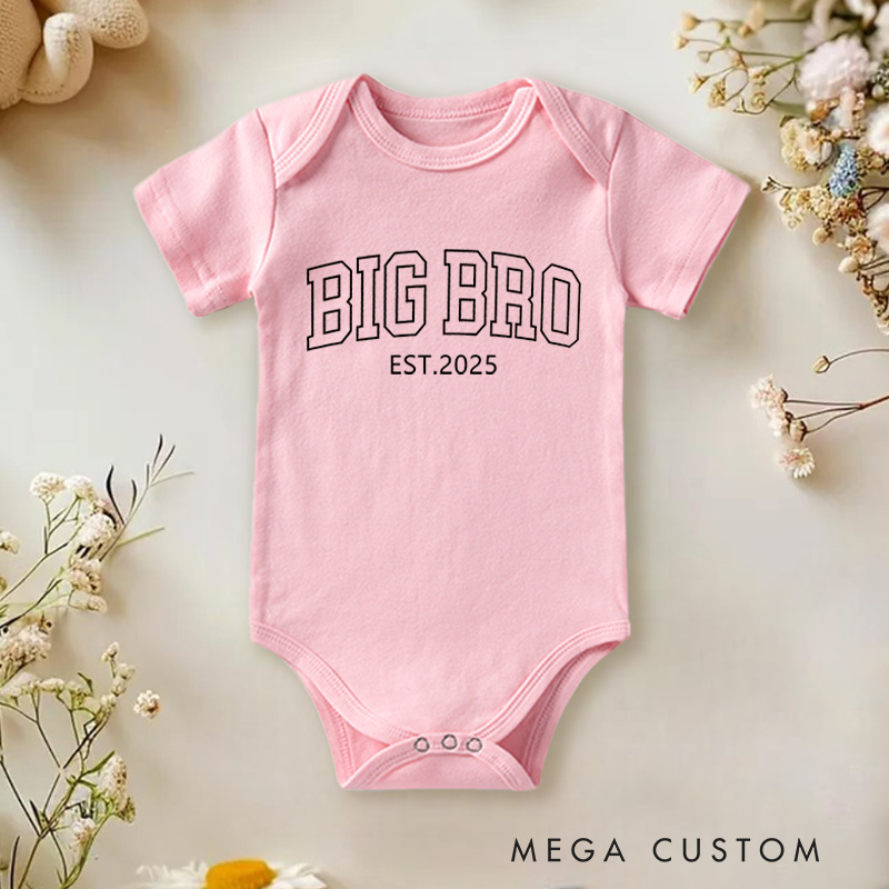 Personalized Big Bro 2nd Baby Announcement Baby Onesie Funny Gift for Baby