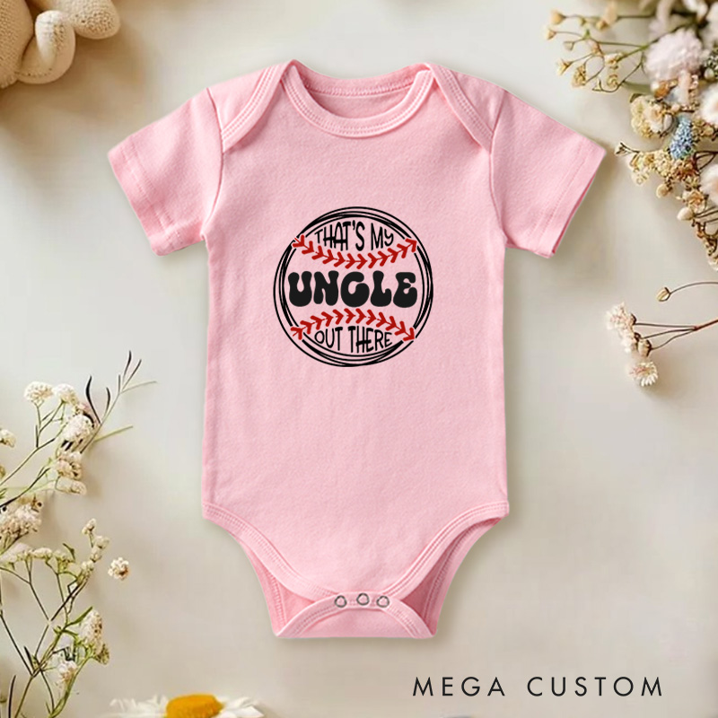 Personalized That's My Uncle Out There Celebrating Support for Sports-Loving Uncles Baby Onesie