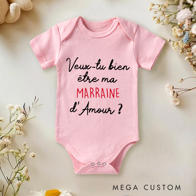 Personalized Will You Be My Godmother or Godfather of Love Baby Onesie Baby Shower Gift
