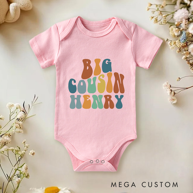 Personalized Big Cousin Baby Onesie Baby Gift for New Mom Nursery Gift
