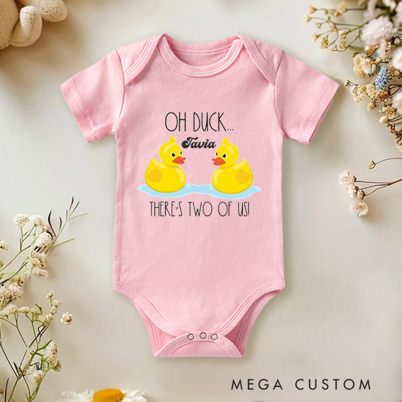 Personalized Oh Duck... There's Two of Us! Cute and Playful Twin Baby Onesie