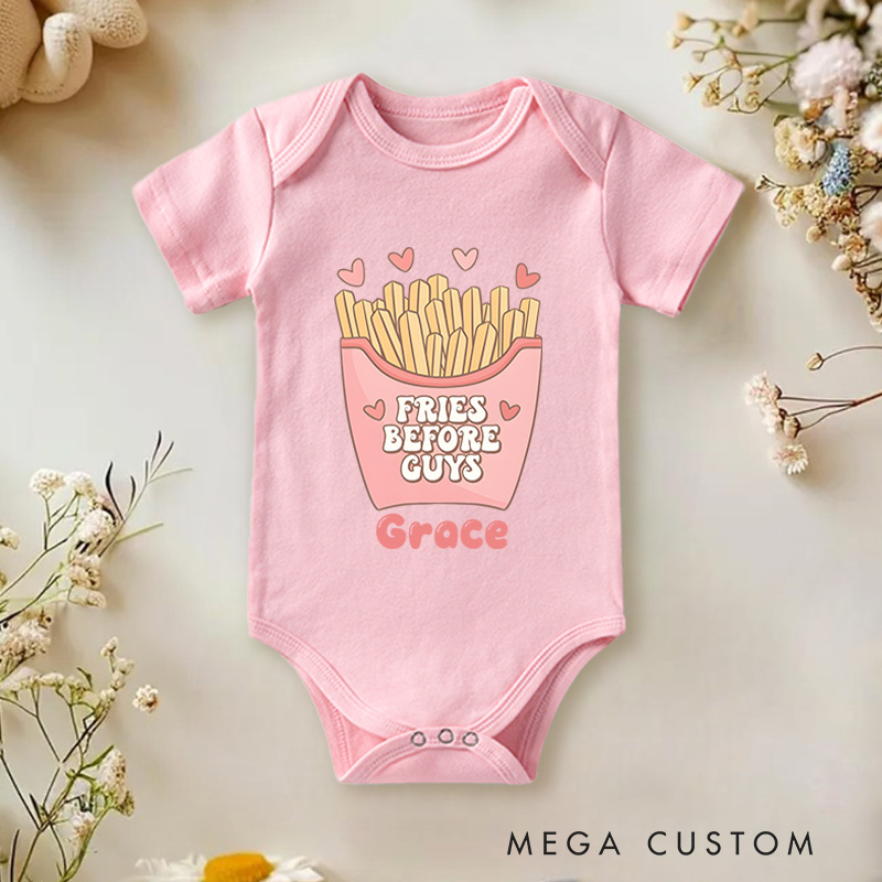Personalized Fries Before Guys Natural Baby Onesie Funny Baby Gift