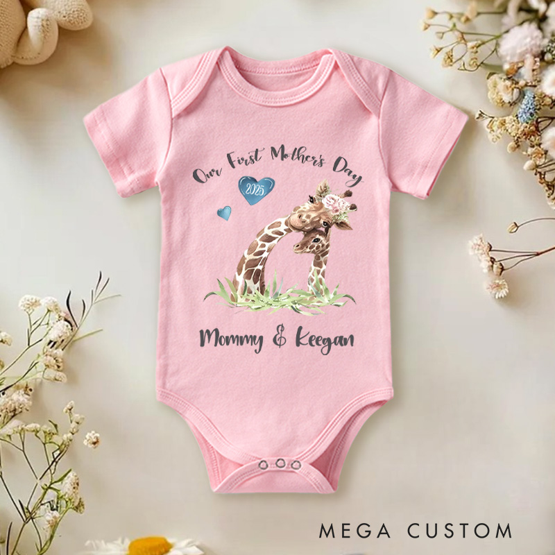 Personalized Our First Mother's Day Baby Onesie Baby Gift for New Mom