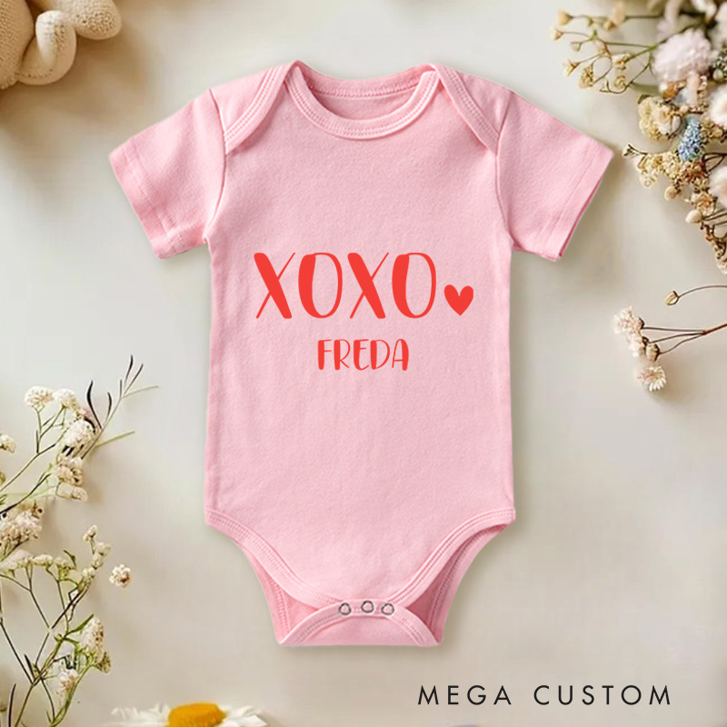 Personalized 1st Valentines Day Baby Onesie New Baby Girl Boy Gift