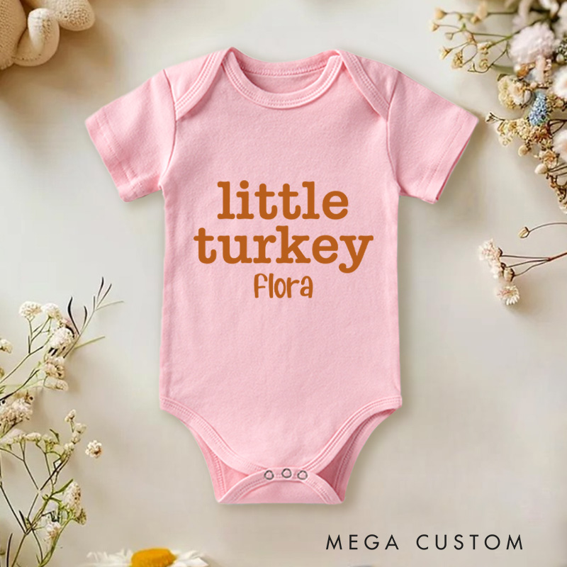 Personalized Little Turkey Baby Onesie Thanksgiving Baby Gift