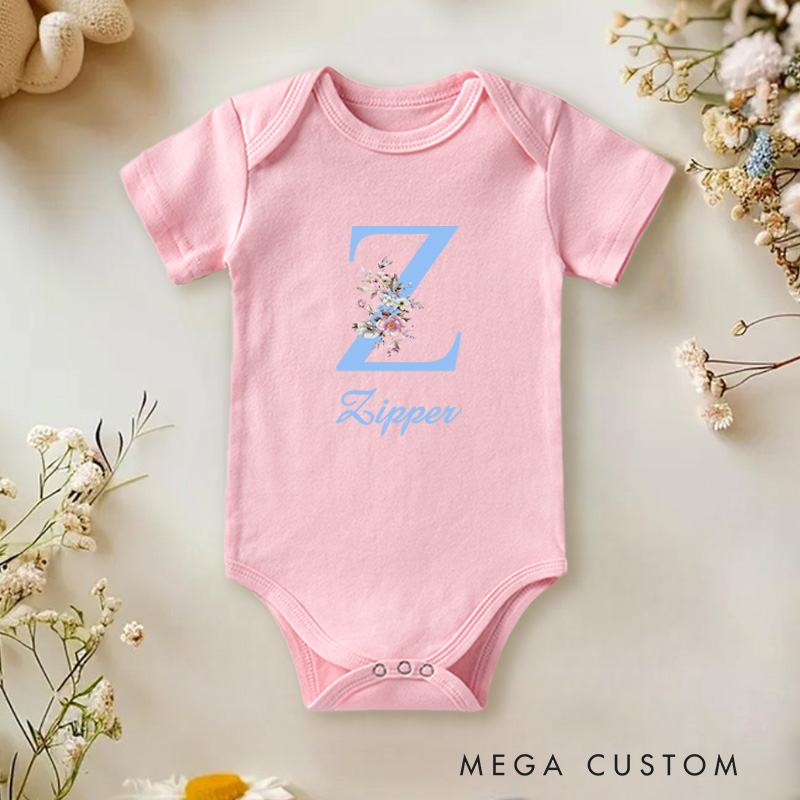 Personalized Name Celebrating the Arrival of a New Family Member Baby Onesie