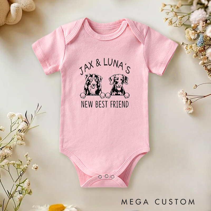 Personalized Someone's New Best Friend Celebrating Friendship with Furry Companions Baby Onesie