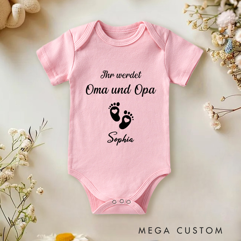 Personalized Ihr werdet Oma und Opa Baby Onesie Gift for Baby Pregnancy Announcement Gift