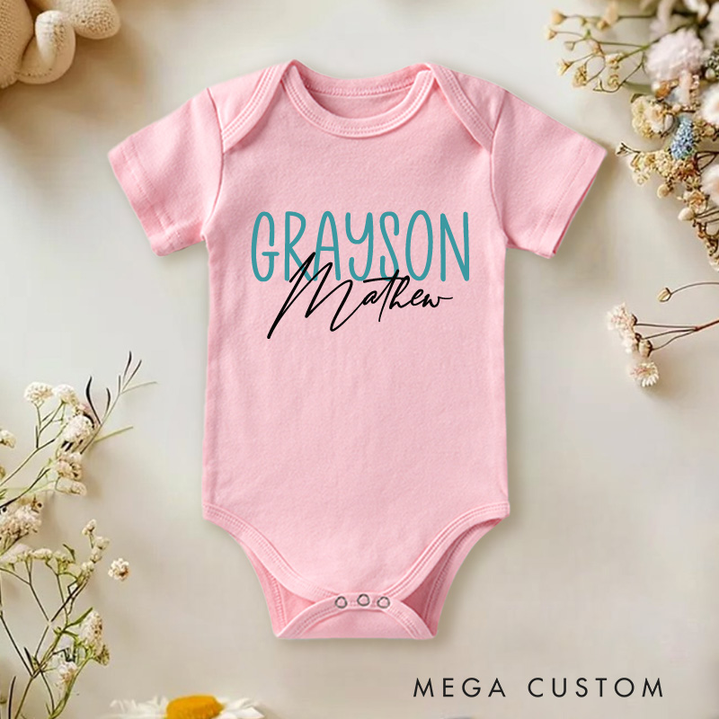 Personalized Name Baby Onesie New Baby Girl Boy Gift Nursery Gift