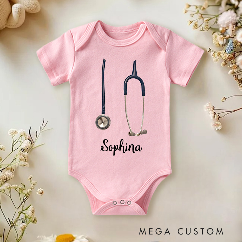 Personalized Funny Stethoscope Baby Onesie Baby Surgeon Gift Medical Gift