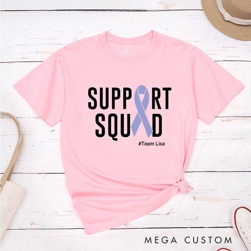 Personalized Esophageal Cancer Support Periwinkle Ribbon Cancer Awareness T-Shirt