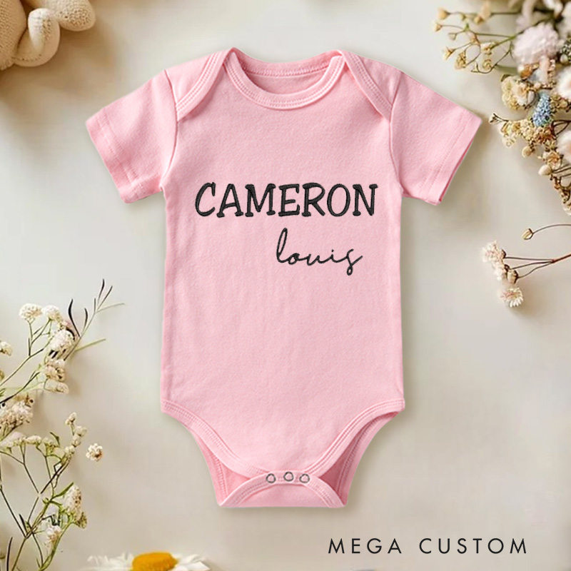 Personalized Embroidered Name Baby Onesie Gift for Babies Pregnancy Reveal Gift