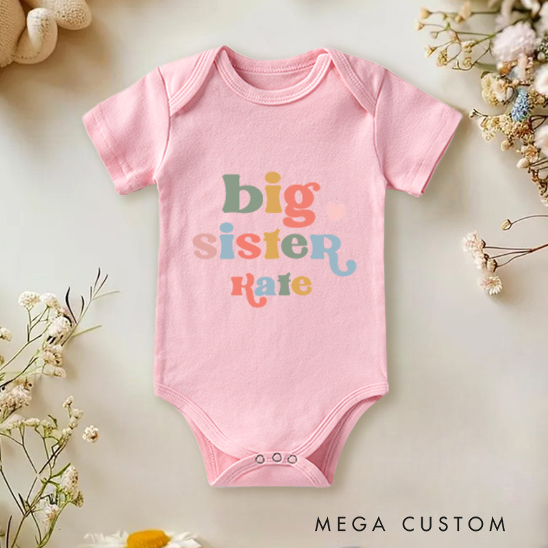 Personalized Big Sister Baby Onesie New Sister Gift Pregnancy Announcement Gift