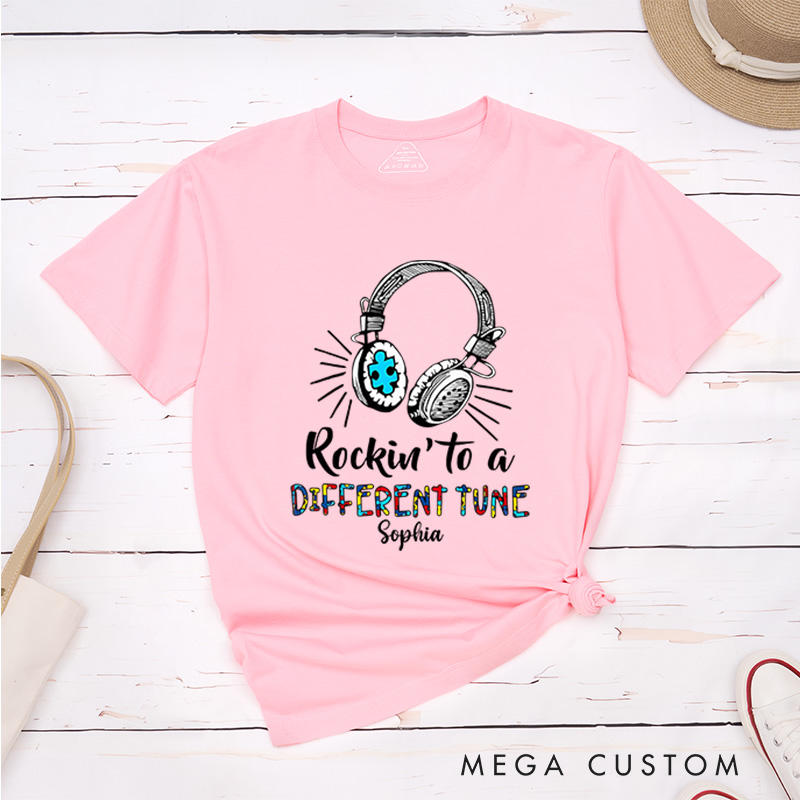 Personalized Rockin' to a Different Tune T-shirt Gift For Autism