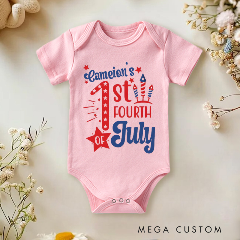 Personalized Name 1st Fourth of July Onesie Baby Onesie Baby Shower Gift