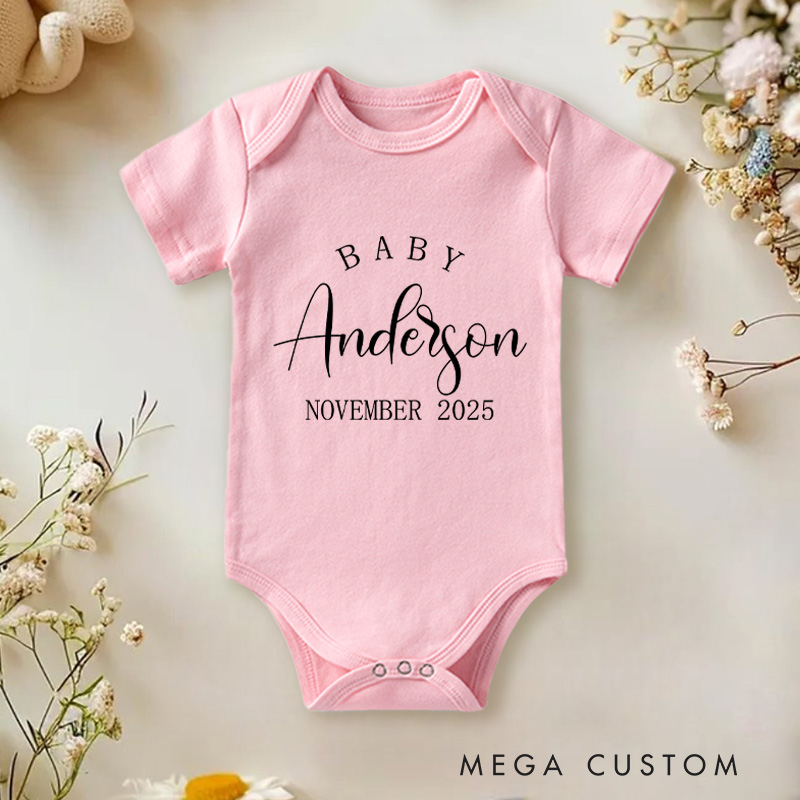 Personalized Pregnancy Announcement Infant Baby Onesie Gift for New Baby