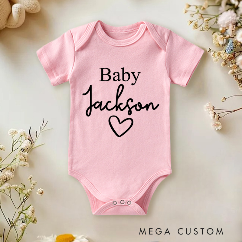 Personalized Baby Name with Heart Gift for Newborns and Baby Showers