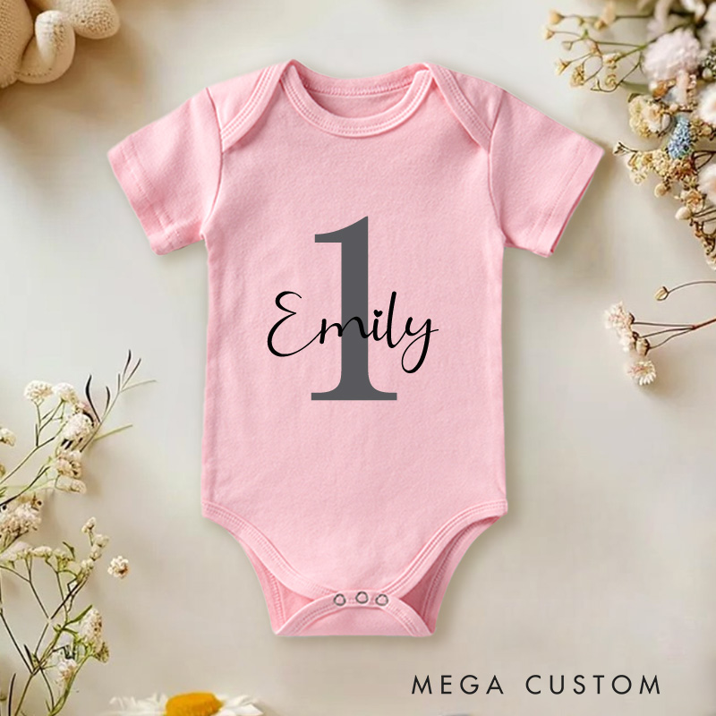 Personalized Birthday Name Age First Second Third Fourth Fifth Sixth Birthday Baby Onesie