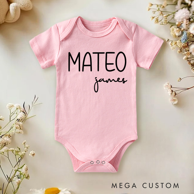 Personalized Minimalist Name Style Baby Onesie Baby Shower Gift