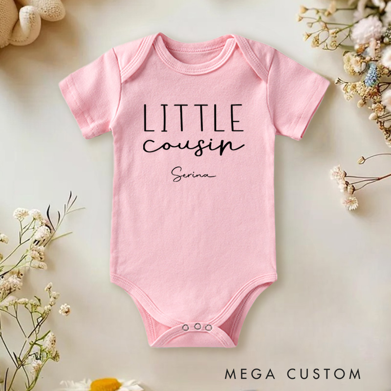 Personalized Little Cousin Simple and Adorable Family Inspired Baby Onesie