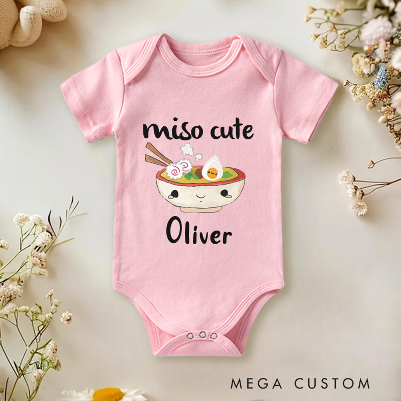 Personalized Miso Cute Baby Onesie New Baby Girl Boy Gift Cute Sushi Gift