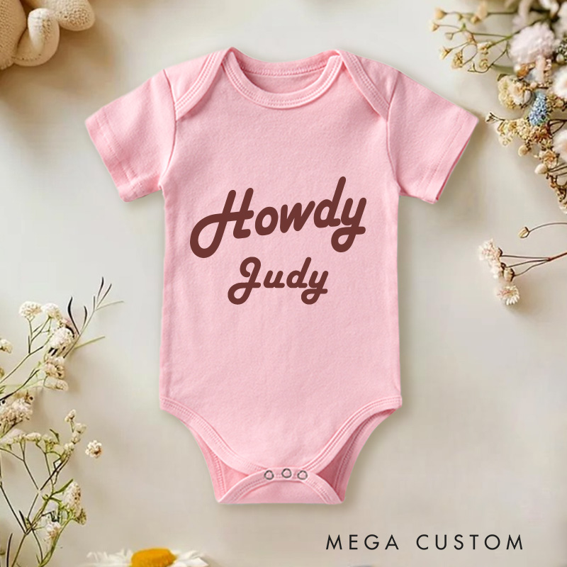 Personalized Retro Cowboy Baby Onesie Unisex Newborn Baby Gift Baby Shower Gift