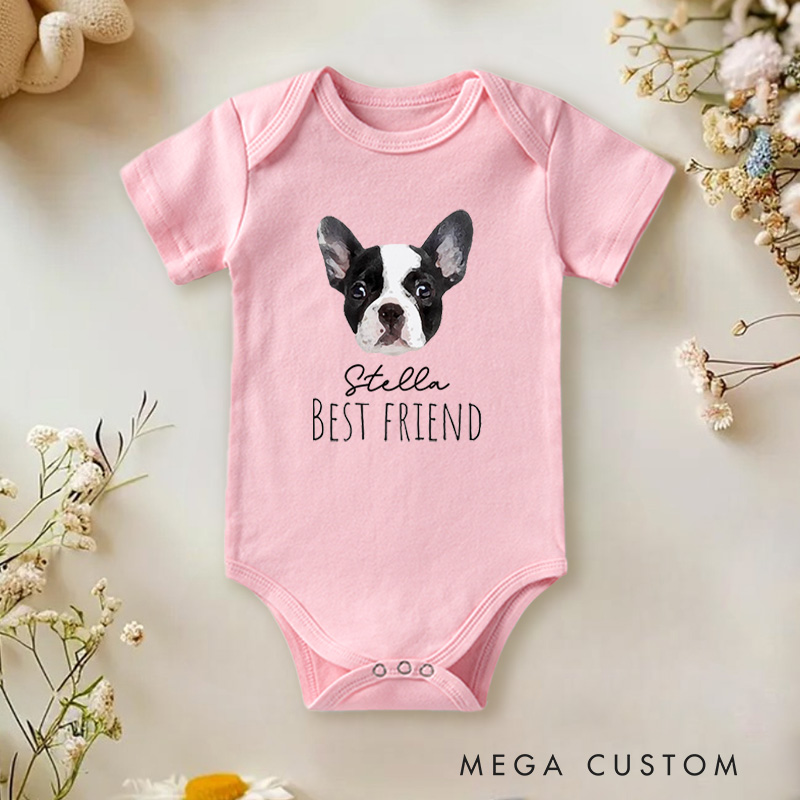 Personalized Best Friend Adorable Dog for Pet Lovers Baby Onesie