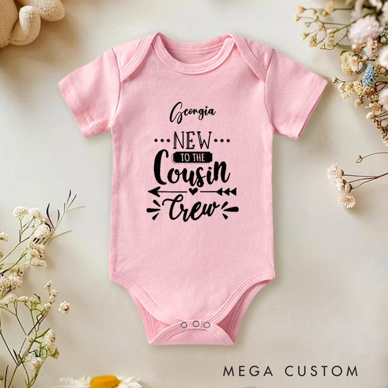 Personalized New to the Cousin Crew Cute and Fun Family Baby Onesie