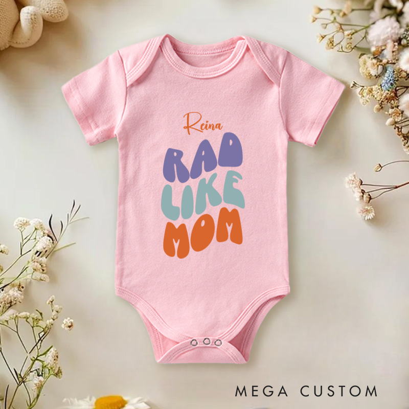 Personalized Rad Like Dad Fun and Colorful Design Celebrating Cool Dads Baby Onesie