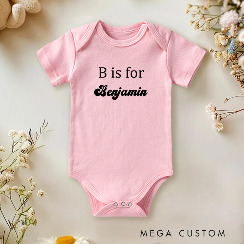 Personalized Sweet and Simple Alphabet Name Design for Kids Baby Onesie