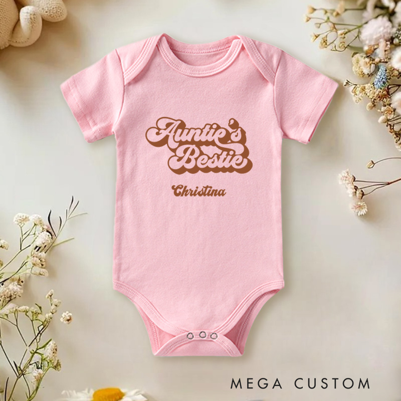 Personalized Aunties Bestie Cute and Fun Family Inspired Baby Onesie