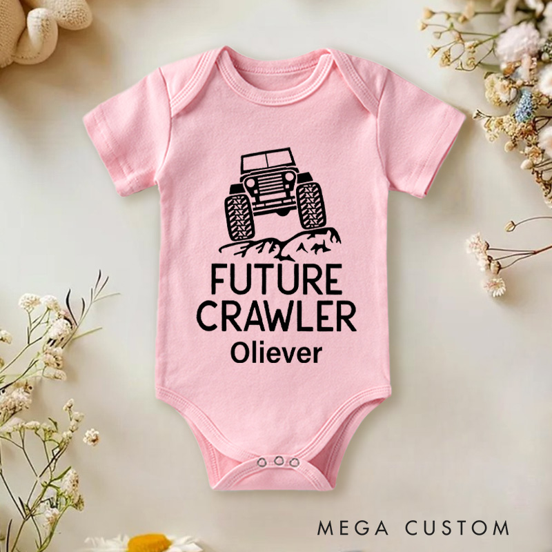 Personalized Future Crawler Tractor Baby Onesie Baby Shower Gift
