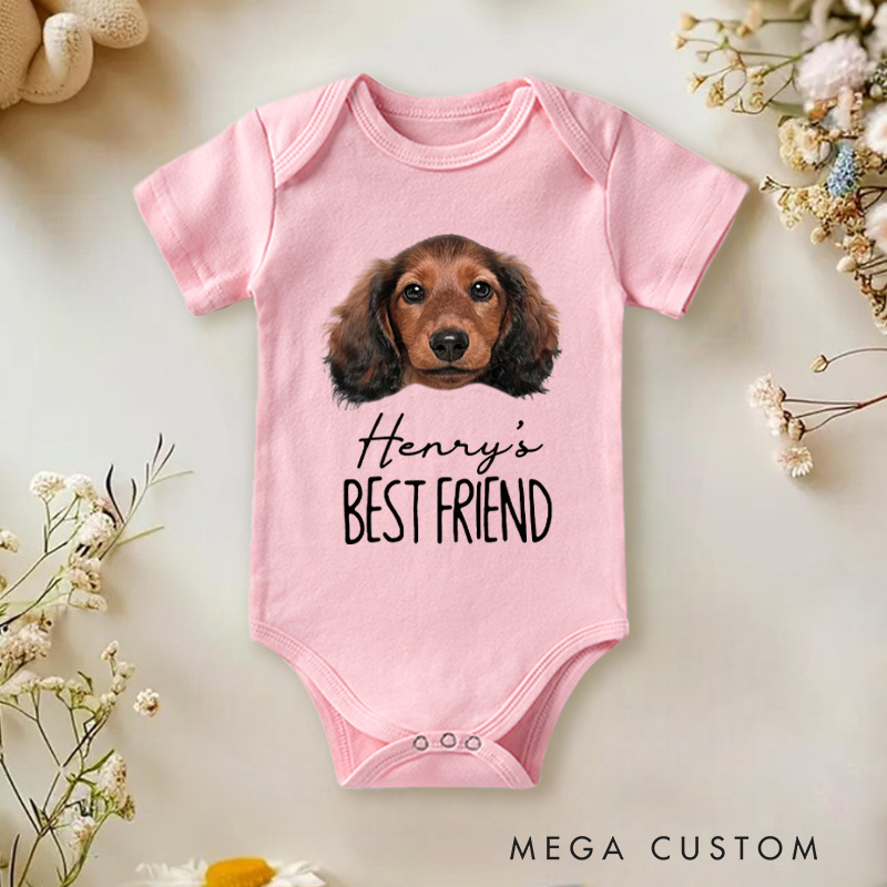 Personalized Best Friend Puppy Baby Onesie Funny Baby Gift