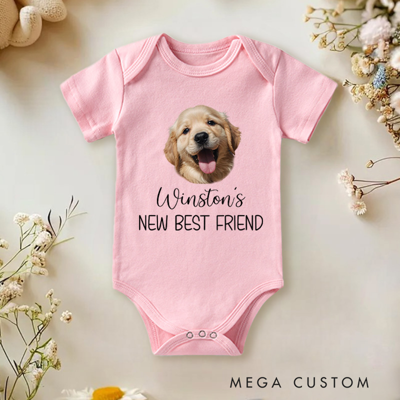 Personalized New Best Friend Puppy Baby Onesie Pet Lover Gift