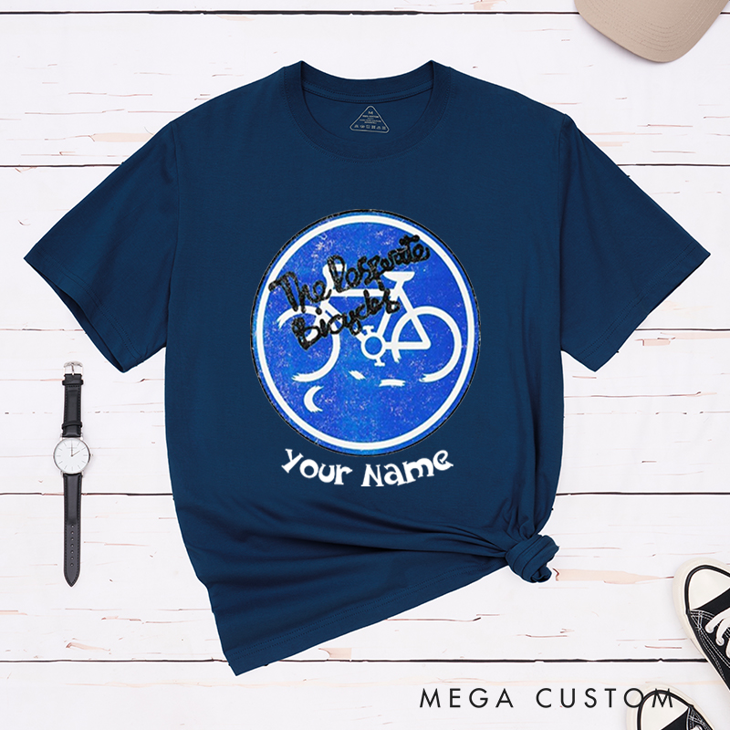 Personalized Retro Bicycle T-Shirt with a Vintage Circular Bicycle for Outdoor Adventures Riding Cycling Biking Enthusiasts