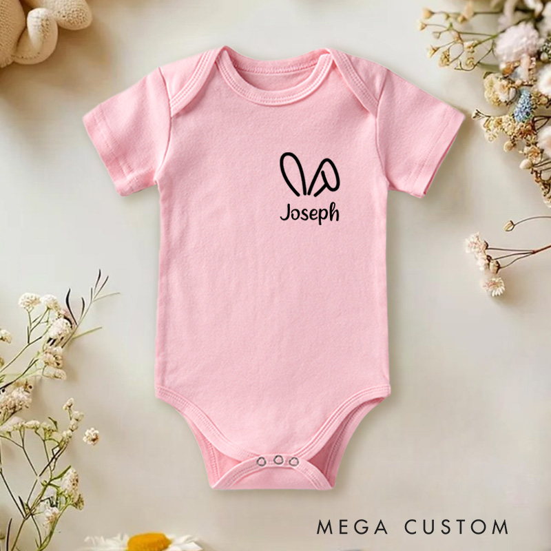 Personalized Bunny Homemade Rolls Cute Easter Inspired Design for Family and Kids Baby Onesie