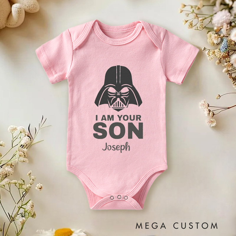 Personalized I Am Your Son Fun and Iconic Sci-Fi Inspired Family Design Baby Onesie