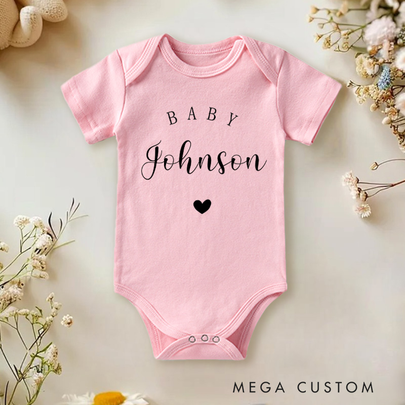 Personalized Baby Name with Heart Baby Onesie Baby Shower Gift