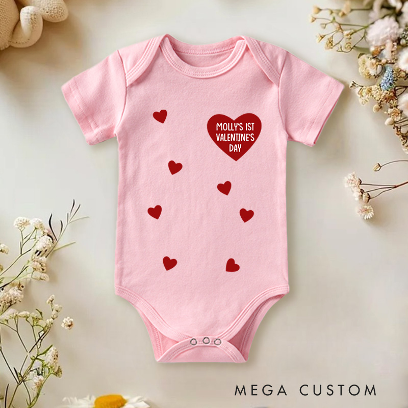 Personalized Someone’s First Valentine’s Day Adorable and Heartfelt Valentine Baby Onesie