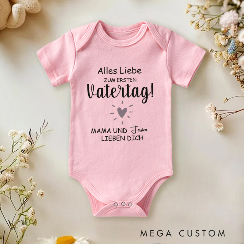 Personalized Alles Liebe zum Ersten Vatertag Sweet German Design for Father’s Day Baby Onesie