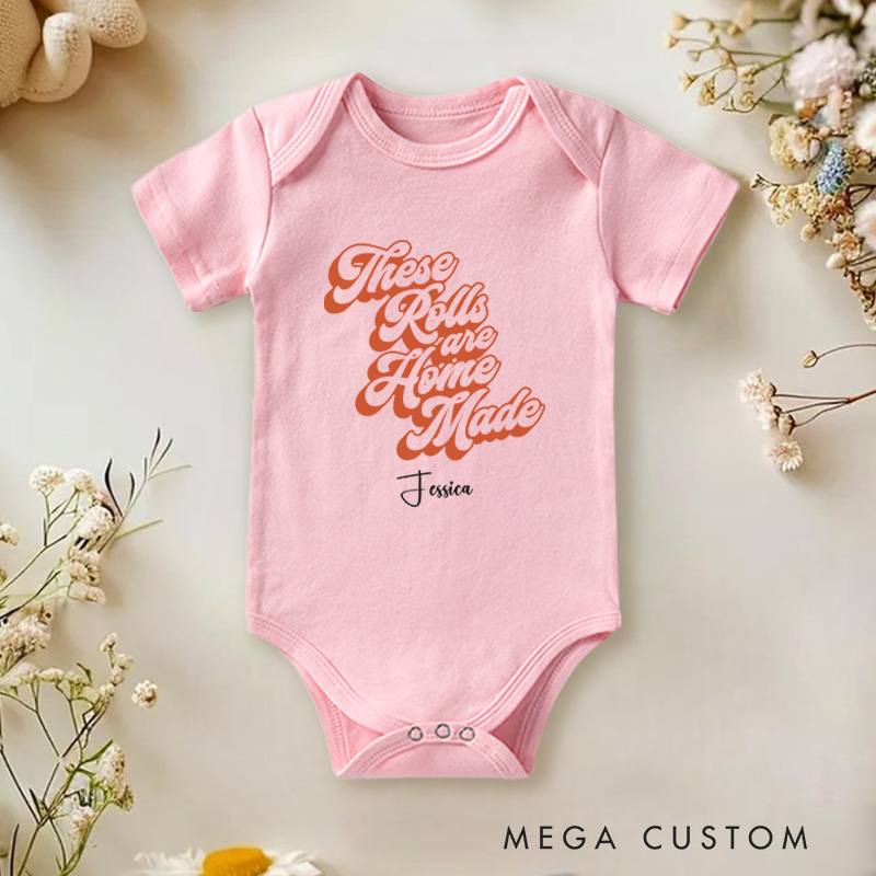 Personalized These Rolls Are Homemade Fun and Whimsical Thanksgiving Inspired Baby Onesie