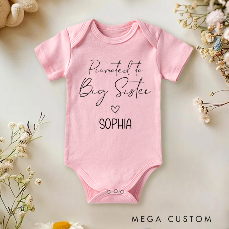 Personalizedr Name Promoted To Big Siste Baby Onesie Pregnancy Announcement Gift