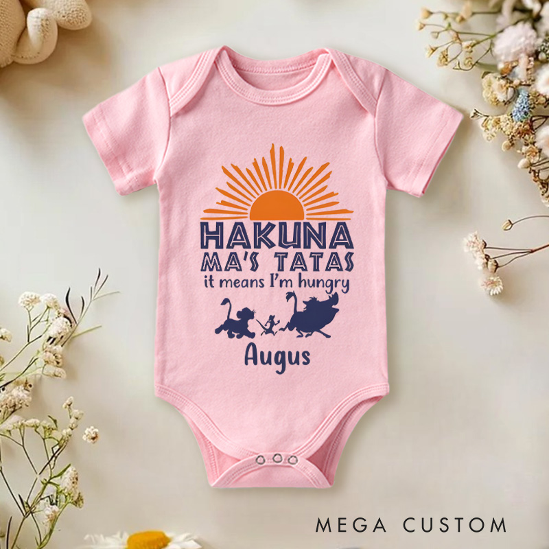 Personalized It Means I'm Hungry Baby Onesie Funny Baby Gift