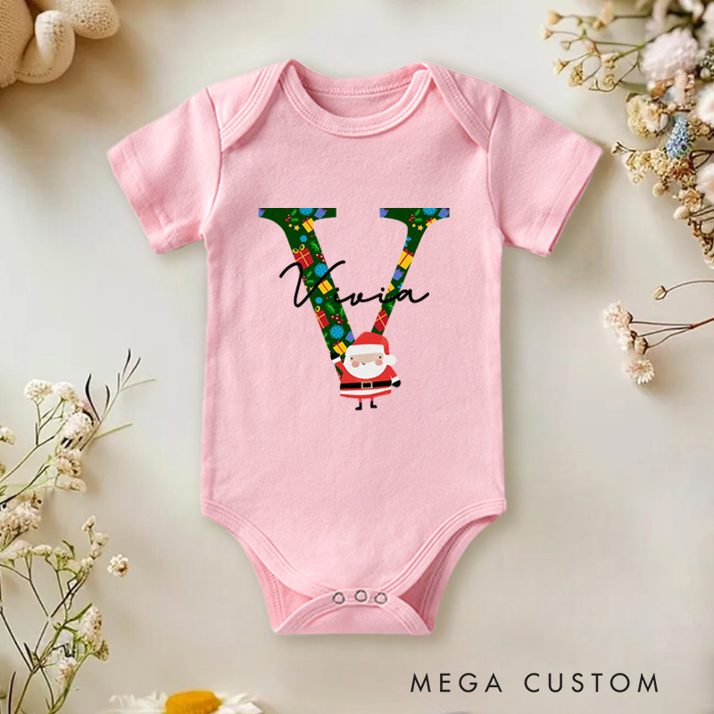 Personalized Santa Christmas Letter Holiday for Kids Baby Onesie