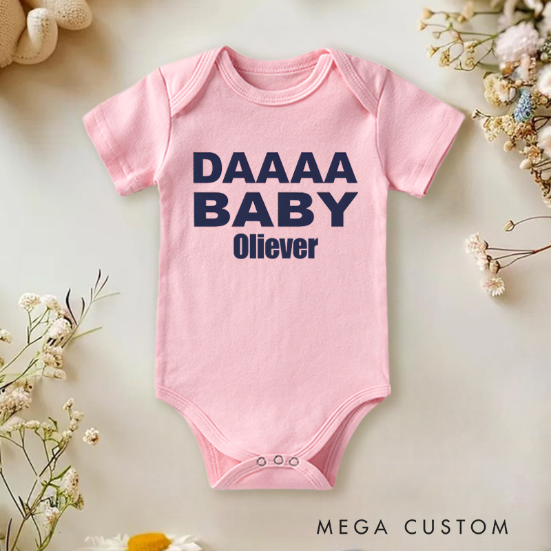 Personalized DAAAA Baby Baby Onesie Pregnancy Announcement Gift